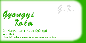 gyongyi kolm business card