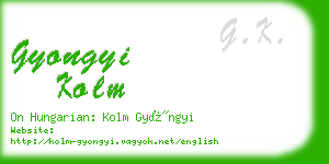 gyongyi kolm business card